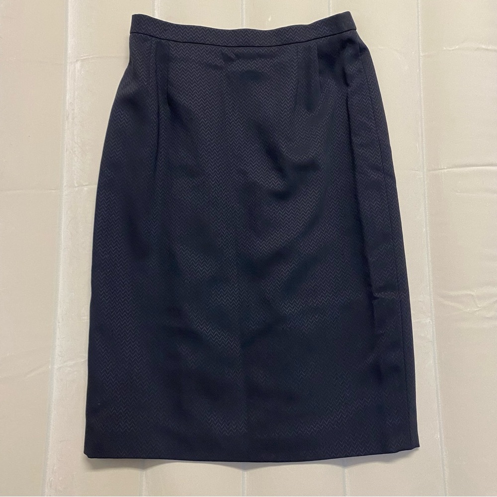 Louis Feraud Women’s Skirt Size 12 Pencil Chevron Print Corpcore Luxury Designer